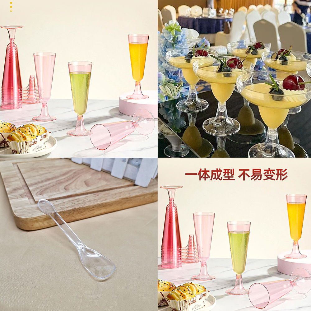 Disposable Plastic Cocktail Glass, Red Wine Glass, Dessert Table, Goblet, Pudding Cup, Catering Party, Party Champagne Glass