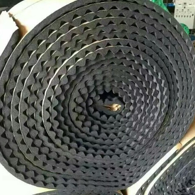 Car 100*50*2cm rubber self-adhesive wave crest sound-absorbing cotton sound-proof shock-absorbing insulation pad cross-border