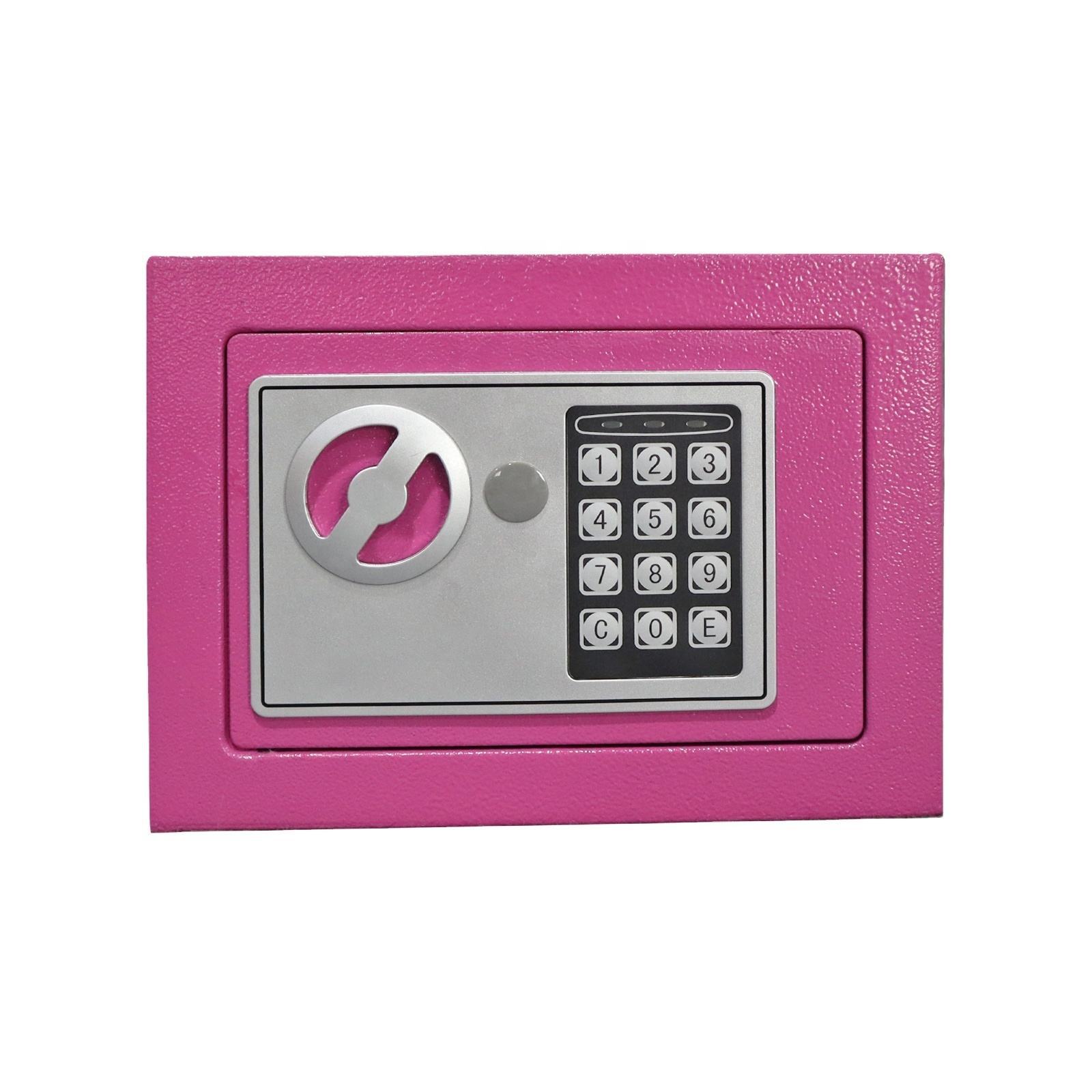 Safe 17E All-Steel Small Safe In-Wall Digital Password Coin-Operated Piggy Bank Safe Deposit Box Anti-Theft Lock