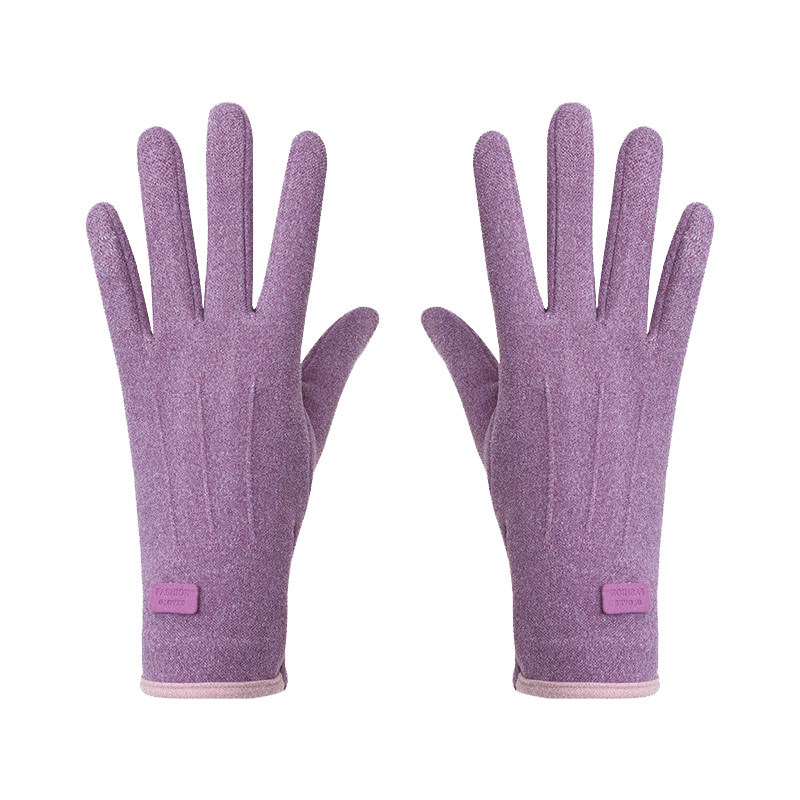 Customized Autumn and Winter Thickeneded Warm Gloves Korean Style Thin Elastic Cold-Proof Cycling Touch Screen German Velvet Sports Windproof Skiing