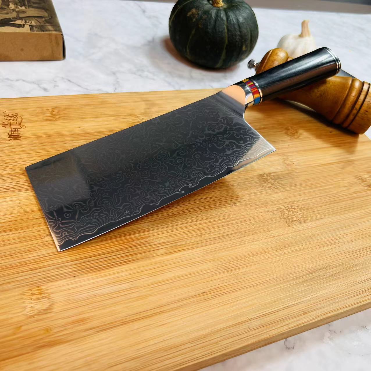 Damascus Steel Slicing Knife Household Chef Meat Cleaver Kitchen Knife Sharp Knife 049