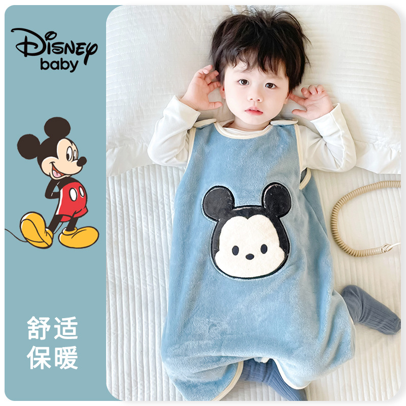 Детская одежда для дома в стиле жилета осень-зима Disney, защита живота, противоскользящие пижамы, фланелевая безрукавка, комбинезон