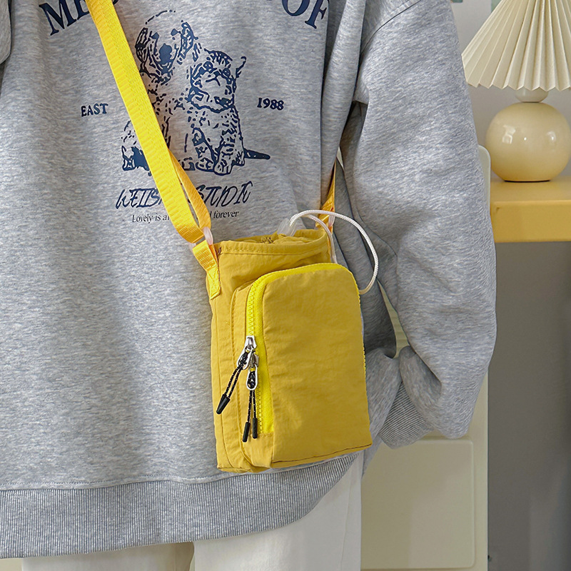 Cross-Border New Simple Casual Shoulder Mobile Phone Bag Nylon Waterproof Running Sports Outdoor Portable Water Cup Crossbody Bag