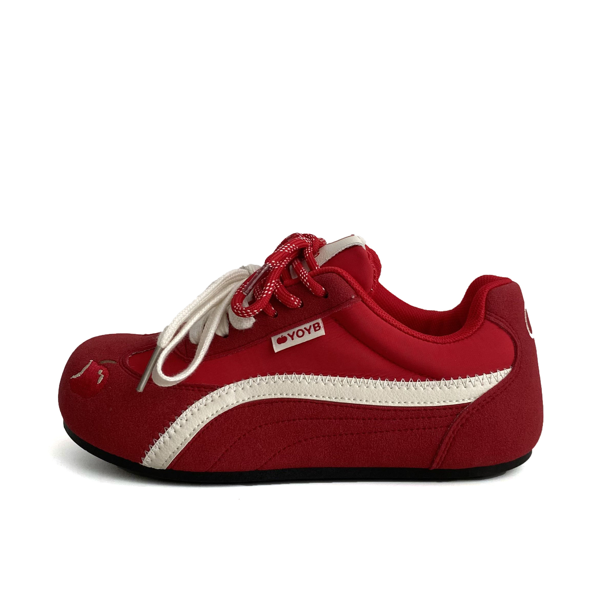 Apple Shoes Red Thin-Soled Racing Shoes 2025 Spring Versatile Color Matching Casual Soft-Soled Moral Training Shoes N2207