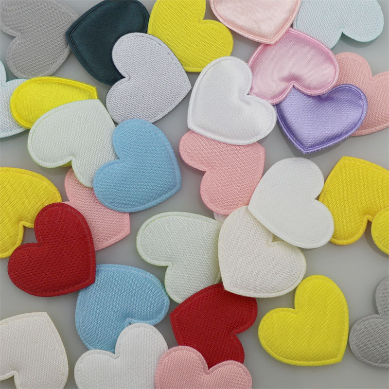 3.4cm Satin Love Jewelry Accessories Heart-shaped Hair Accessories Headwear Accessories Material Clothing Doll Decoration Material