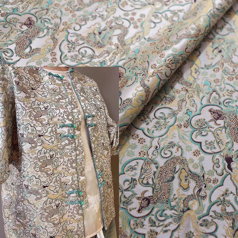 Жилет с узором дракона Ню Шоу, китайская имитация жаккардовой brocade ткани, верхняя одежда, ручная работа DIY одежда