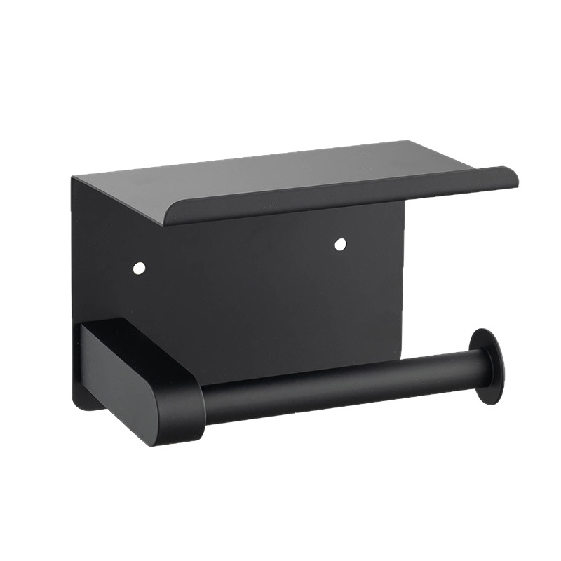 Stainless Steel Paper Towel Holder Hotel Bathroom Roll Paper Storage Rack Paper Box Punch-Free Bathroom Cross-Border Supply