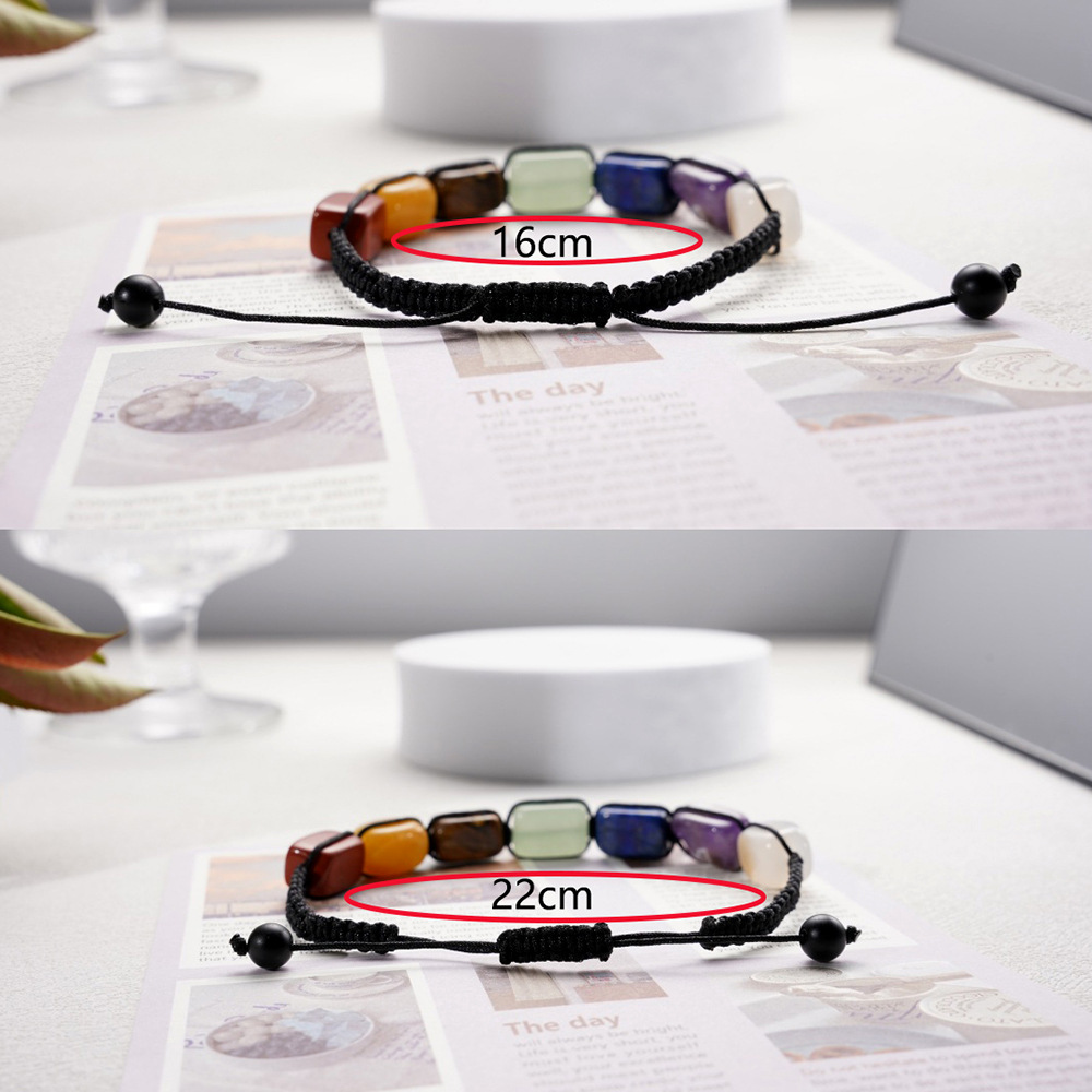 Amazon's Popular Colorful Natural Stone Bracelet, Adjustable Hand-Woven Bracelet, Colorful Stone Beaded Koi Bracelet