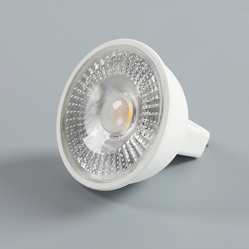 COB plastic aluminum lamp Cup MR16 small spotlight AC/DC can use ACDC12V lamp Cup 220V 5W lens lamp Cup
