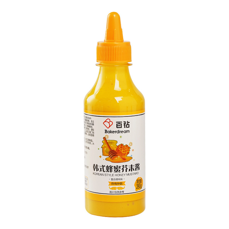 Hundred diamonds Korean honey mustard sauce fried chicken fries hamburger dip sauce salad medium sauce seasoning 280g/bottle