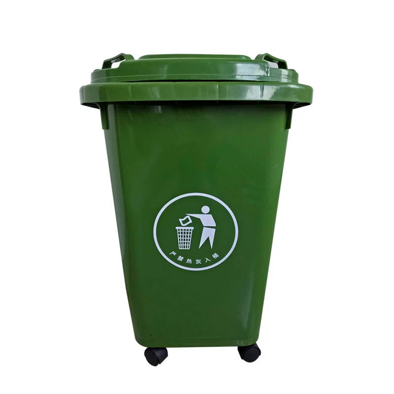 240L пластиковый мусорный контейнер на колесах с крышкой, большой санитарный ведро с крышкой, для уличной кухни, домашний