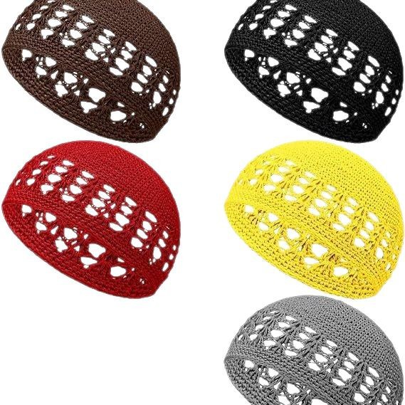 Handmade Women's Hat Kufi Hat Wheat Ear Hat Ethnic Men's Hat Pure Cotton Hat Prayer Kufi Hat