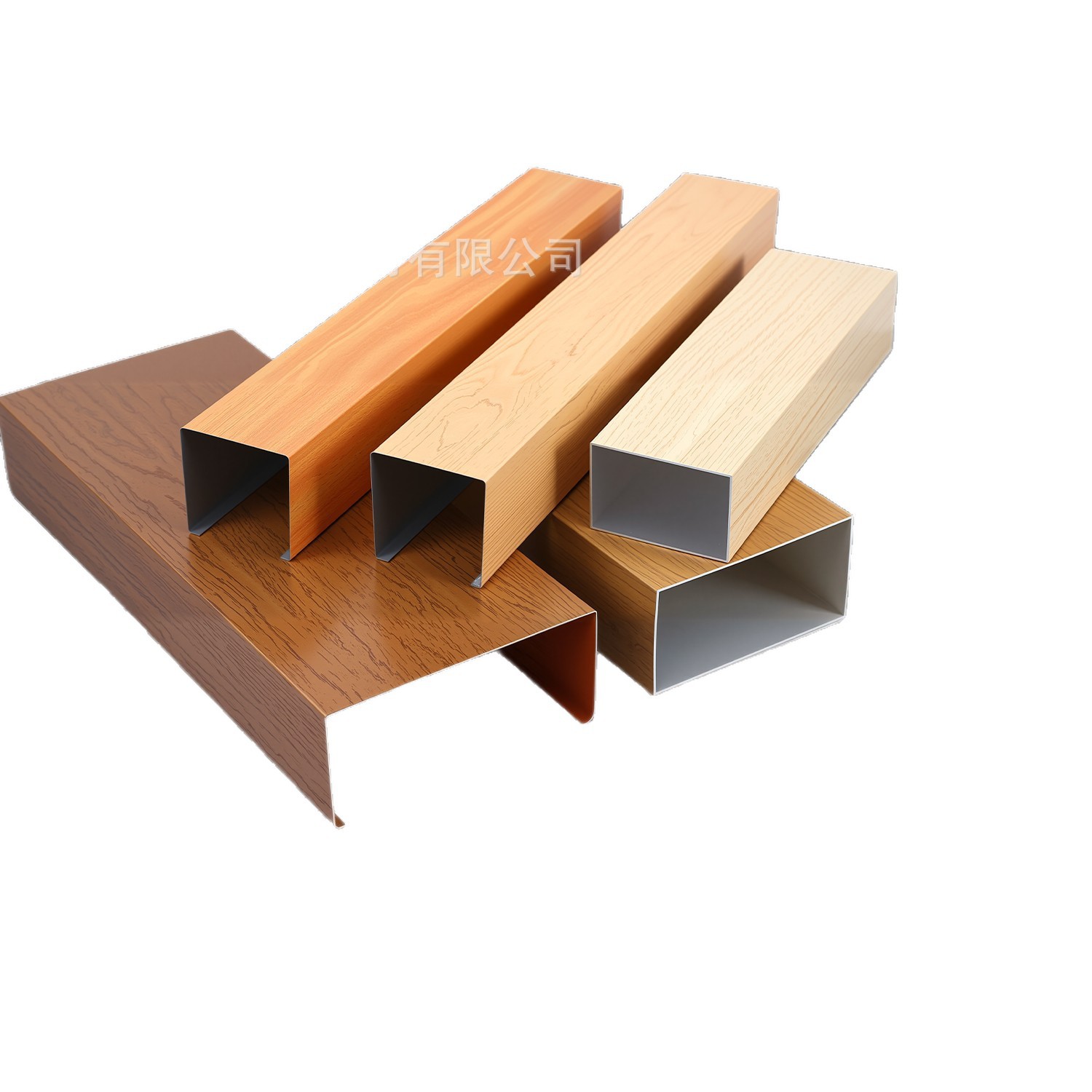 Aluminum Square Ceiling Wood Grain Aluminum Square Rolled Aluminum Square Aluminum Alloy U-Shaped Groove Grille School Corridor Aluminum Material