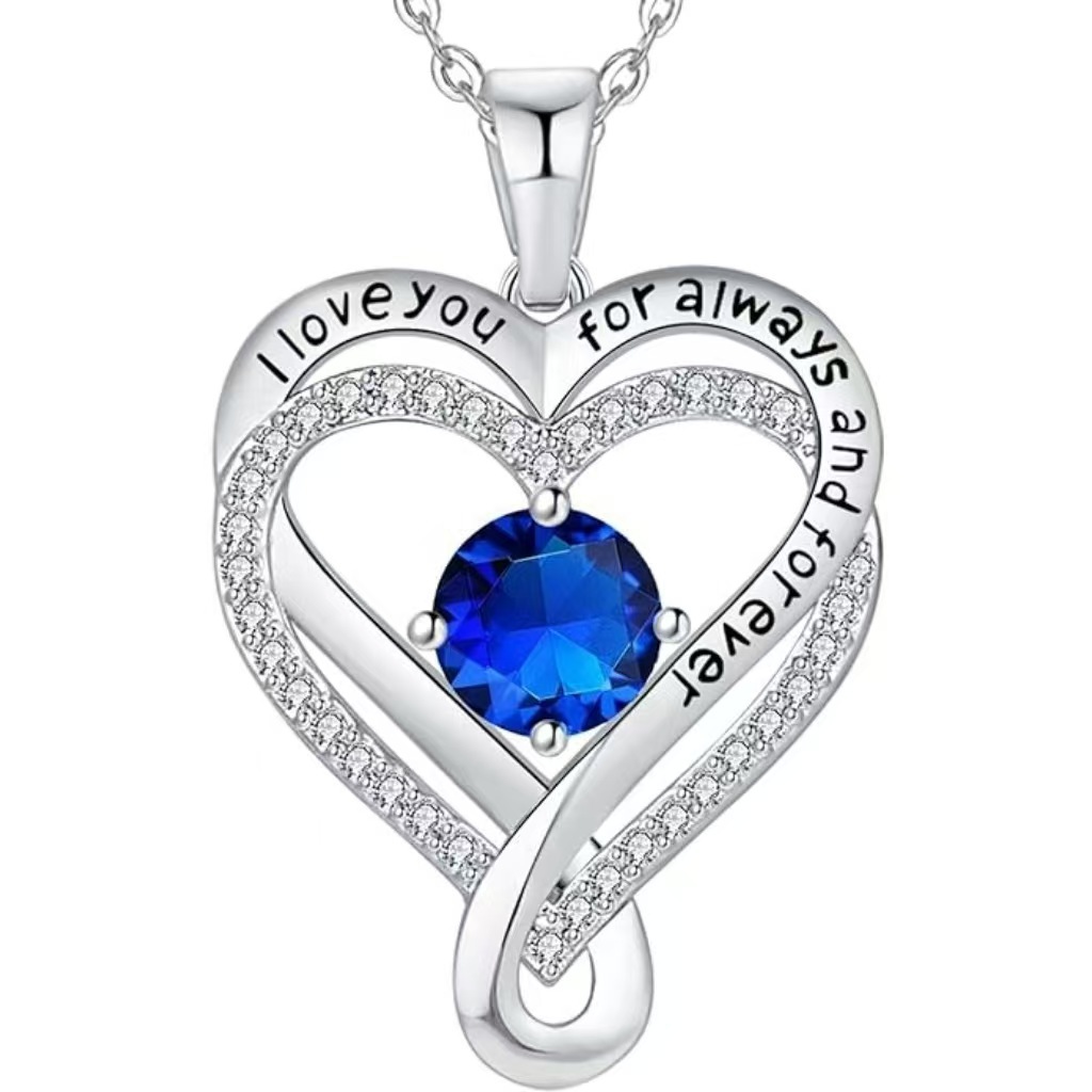 Live explosions 1 karat imitation moissanite love necklace female clavicle chain eight hearts eight arrows zircon pendant jewelry