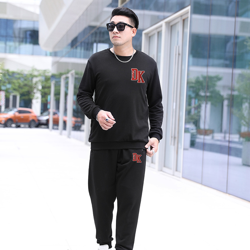 DW1017-DK2017 extra large size 400kg sports cotton tall lengthened suit fat man sweater pants men