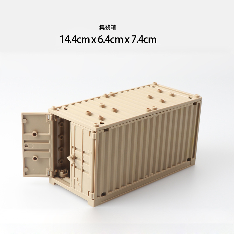 Cross-border dedicated military container assembly scene small particle building blocks accessories can be matched with any shape weapon series