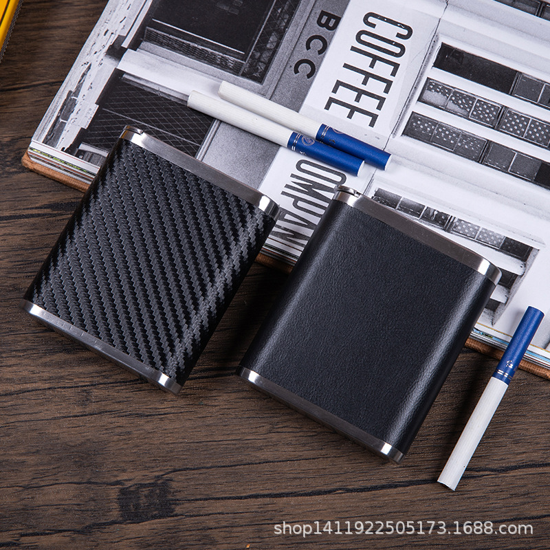 Cross-Border Cigarette Box Microfiber Leather Cigarette Box Flip-Top Cigarette Box Protection 16-Pack 20-Pack Cigarette Box Cigarette Set Manufacturer Wholesale