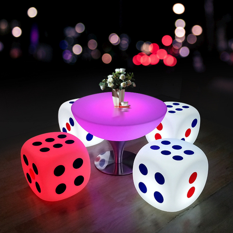 Promotional Led Luminous Bar Ktv Stools Outdoor Leisure Tables and Chairs Coffee Table Cube Sieve Cup Loose Table Table