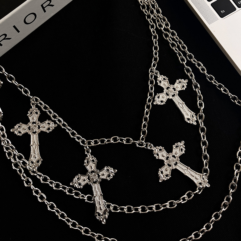 Cross Pendant Pants Chain Metal Chain Niche Simple Unisex Street Style Hip-Hop Pants Accessory Trendy Waist Chain