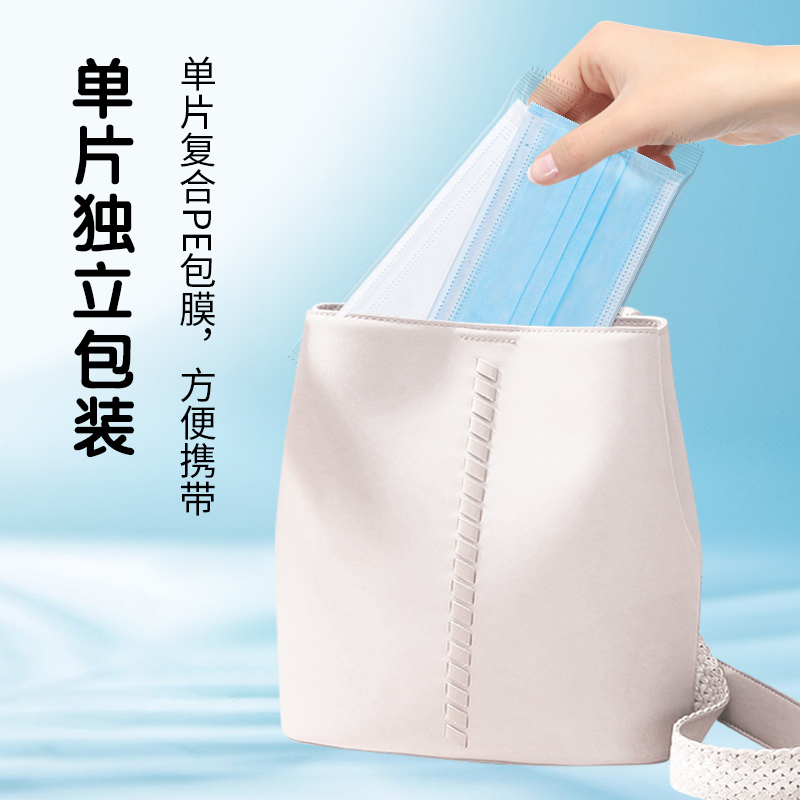 Disposable Stand-Up Packaging Mask Three-Layer Protection Containing Melt-Blown Cloth Adult Dust-Proof Breathable Sunscreen Beauty Salon Electronics Factory