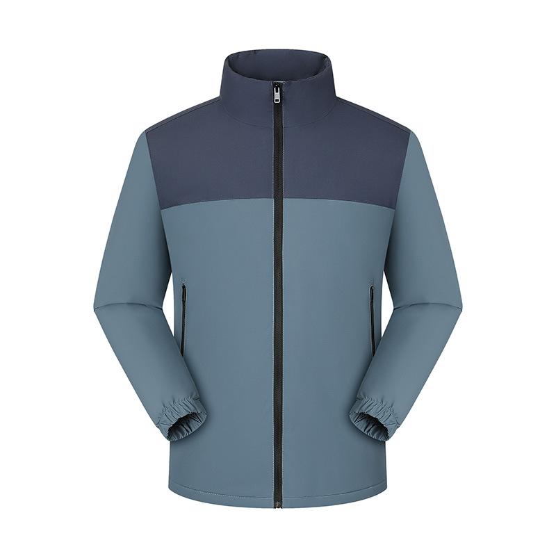 One-Piece down Cotton Stand-Up Collar Jacket with Custom Logo Waterproof Corporate Workwear Group Autumn and Winter Jacket Workwear Printing