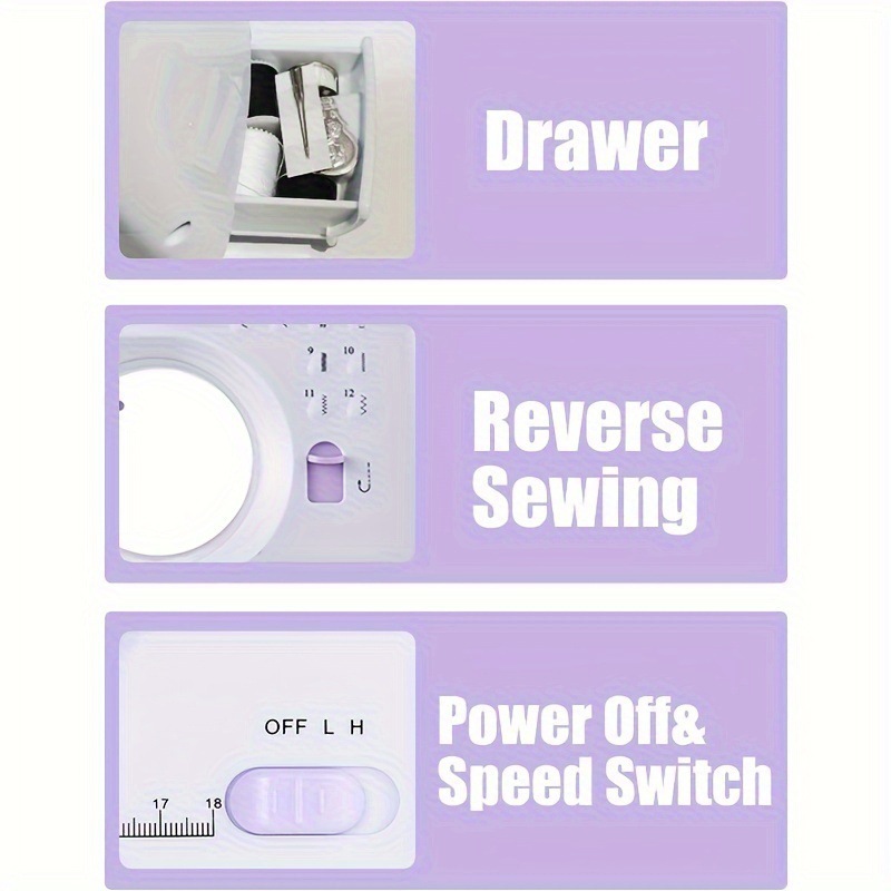 2026 New Cross-Border Dropshipping Portable Sewing Machine Built-In 12 Kinds of Sewing Needles Cross-Border Dropshipping