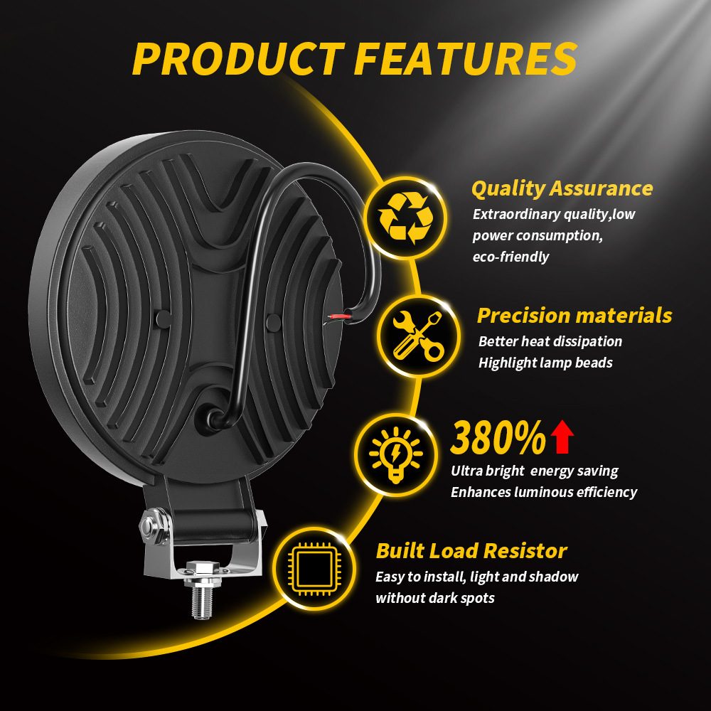 DXZ car LED work light round 4 inch 33LED work light mixed light modified truck headlight spotlight