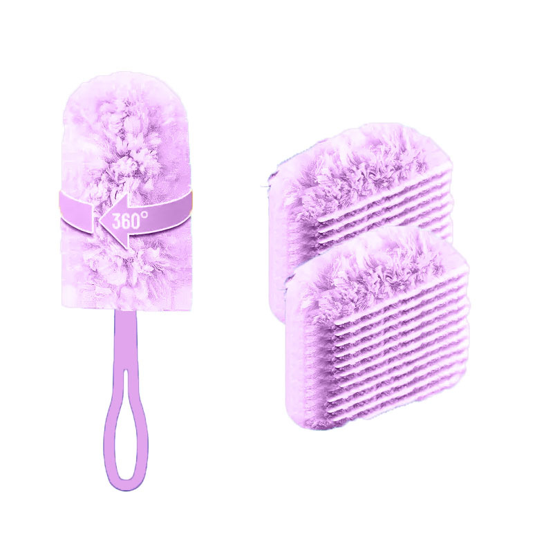 360 Adjustable Flexible Brush Head Extendable Microfiber Duster Equipped with Replacement Pads and Flexible Telescopic Handle