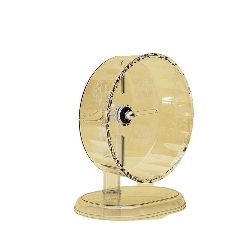 Half Purple and Half Red Cute Golden Bear Toy Running Wheel Silent Free Running Wheel Transparent Bracket Sports Wheel Toy