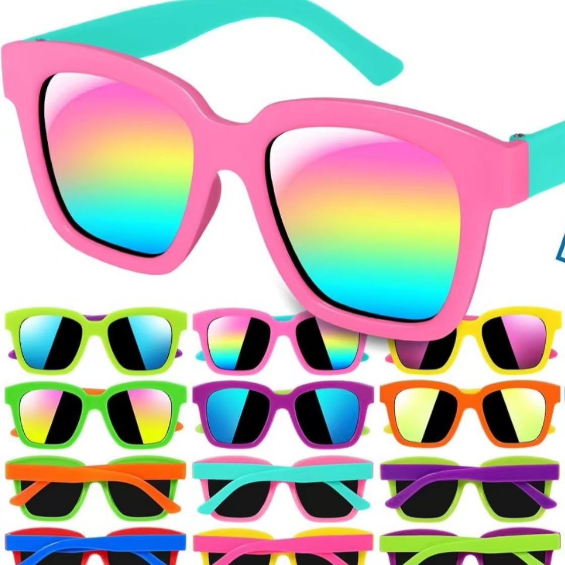 Регистрация FDA детские солнцезащитные очки кросс-бордерные европейские и американские детские солнцезащитные очки экспорт Amazon цветные очки защита от солнца 8277