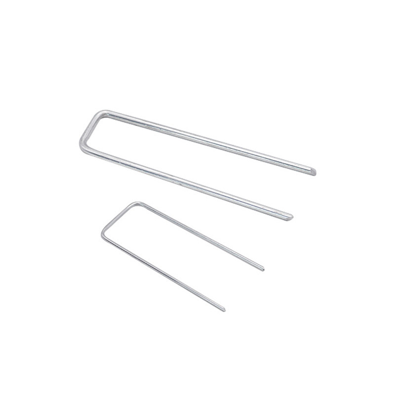 Galvanized ground nail plastic spraying ground nail U-shaped nail iron nail factory supply Lawn ground nail ground Film Fixed anti-grass cloth ground nail