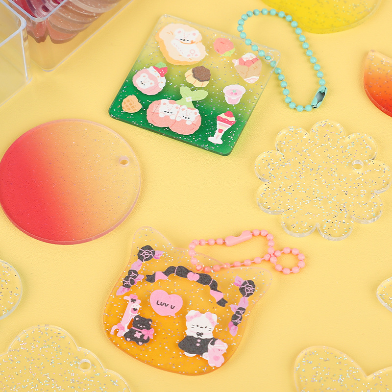 Goka goo Chuck sticker love goo card transparent glitter. Laser. Thickening. Formulation. Processing wholesale factory straight