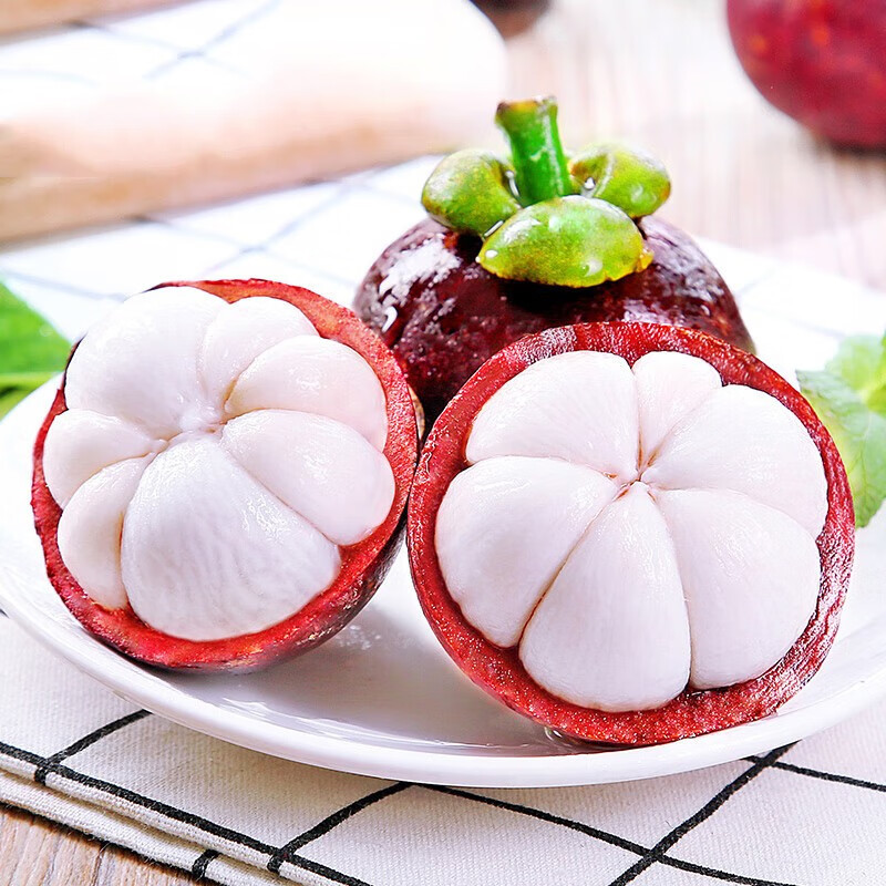 Authentic Thai Mangosteen Imported from Thailand, Fresh 6A Large Bamboo Fruit, Suitable for Pregnant Women, Free Shipping Via Sf Express, Whole Box of 5 Pounds