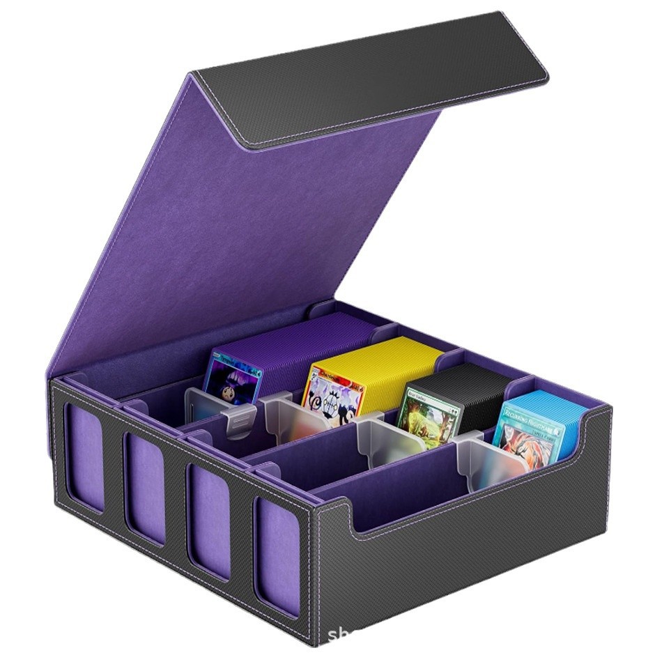 Large-Capacity Four-Row Box Window-Opening Separation Box Bare Card 3000+ Board Game Mat Box Three Kingdoms Ultraman Storage Box