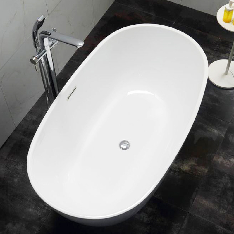 Cross-Border Export European and American Classic Oval Bathtub Acrylic Home B&B Engineering Independent Empty Cylinder Wholesale