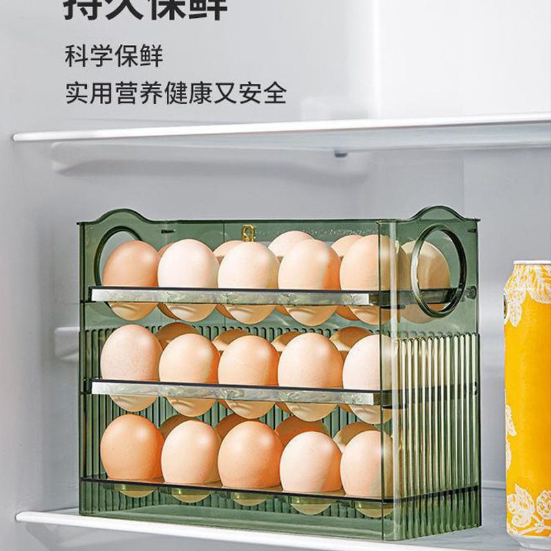 Side Door Egg Storage Box for Refrigerator, Fresh-Keeping Box, Storage and Storage, Flip Egg Box, Egg Tray