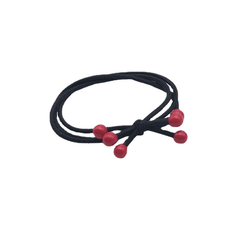 Little Red Bead Hair Rope Three-In-One High Elastic Red Bean Hair Rope Hair Rubber Band Bow Hair Tie Hair Accessories Wholesale