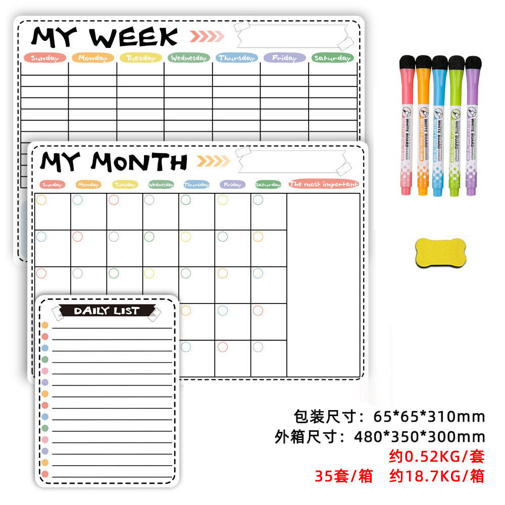 Wholesale Magnetic Refrigerator Stickers Writing Board Calendar Magnetic Whiteboard Wall Stickers Amazon Planner Table Refrigerator Stickers Message Board