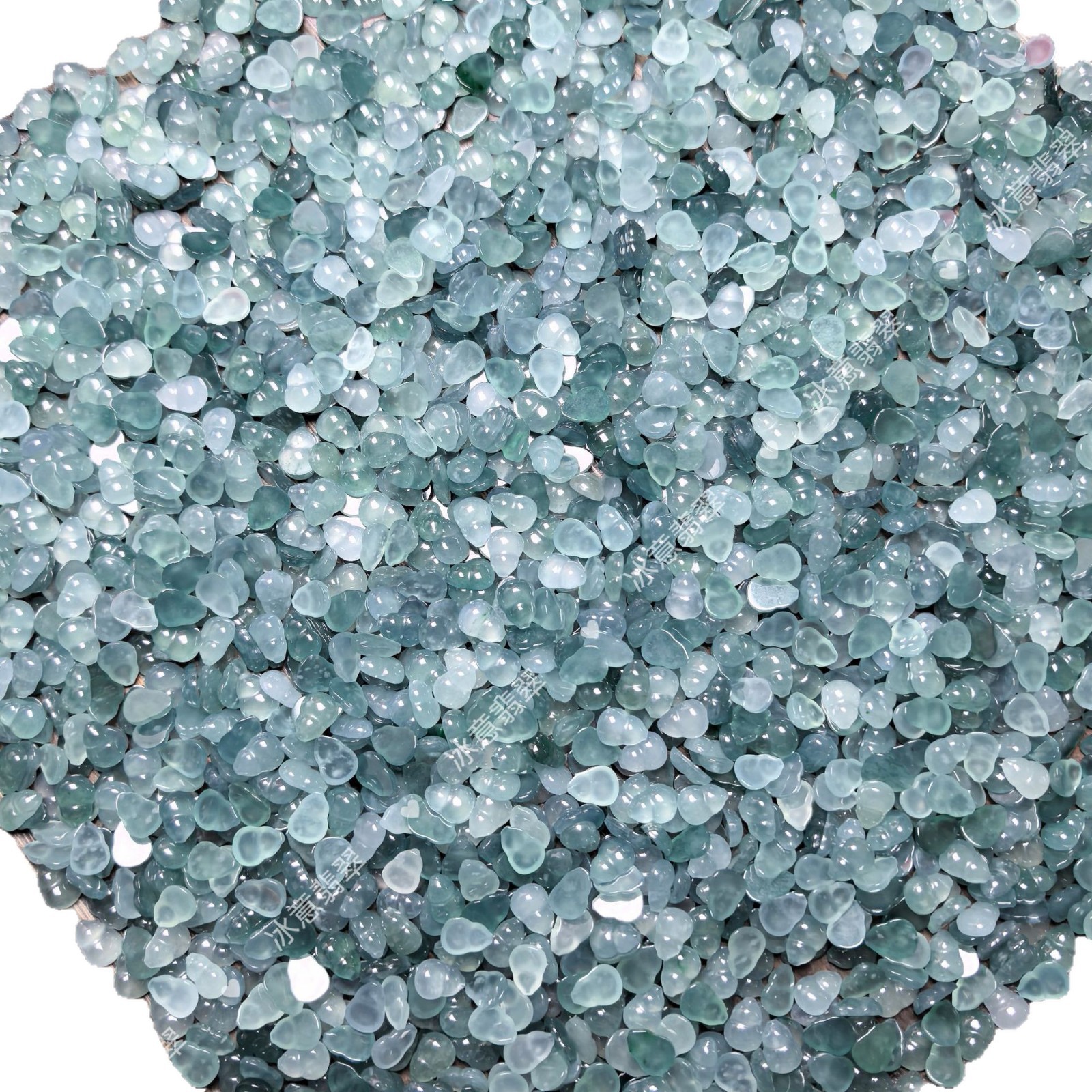 Factory Price Guatemala Natural A-Grade Jade 8X6 Gourd-Shaped Pendant Bracelet Ring Inlay Accessories