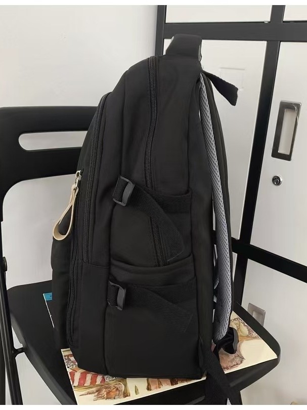 New School Bag Waterproof Middle School Student Large Capacity Solid Color Backpack Female High School Student Oxford Cloth Backpack Casual and Versatile