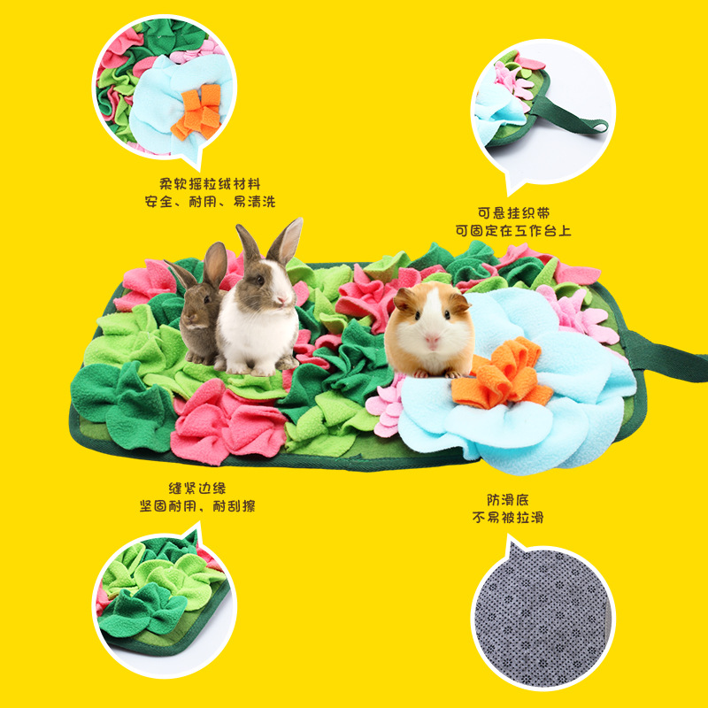 Amazon Temu New Rabbit Guinea Pig Foraging Mat to Relieve Mood Chinchilla Rabbit Square Garden Sniffing Mat