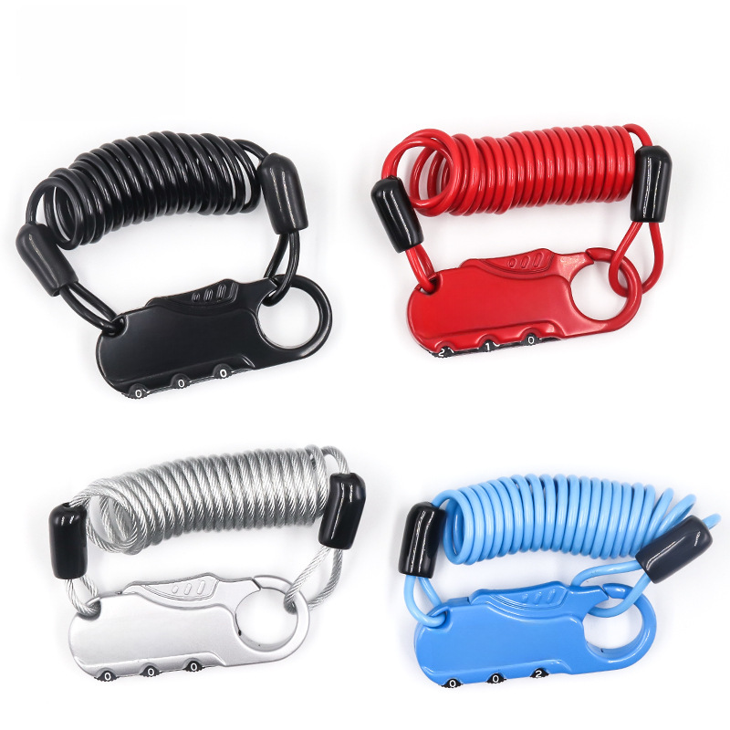 Factory wire rope electric car motorcycle lock helmet lock combination lock gym travel mountain bike lock