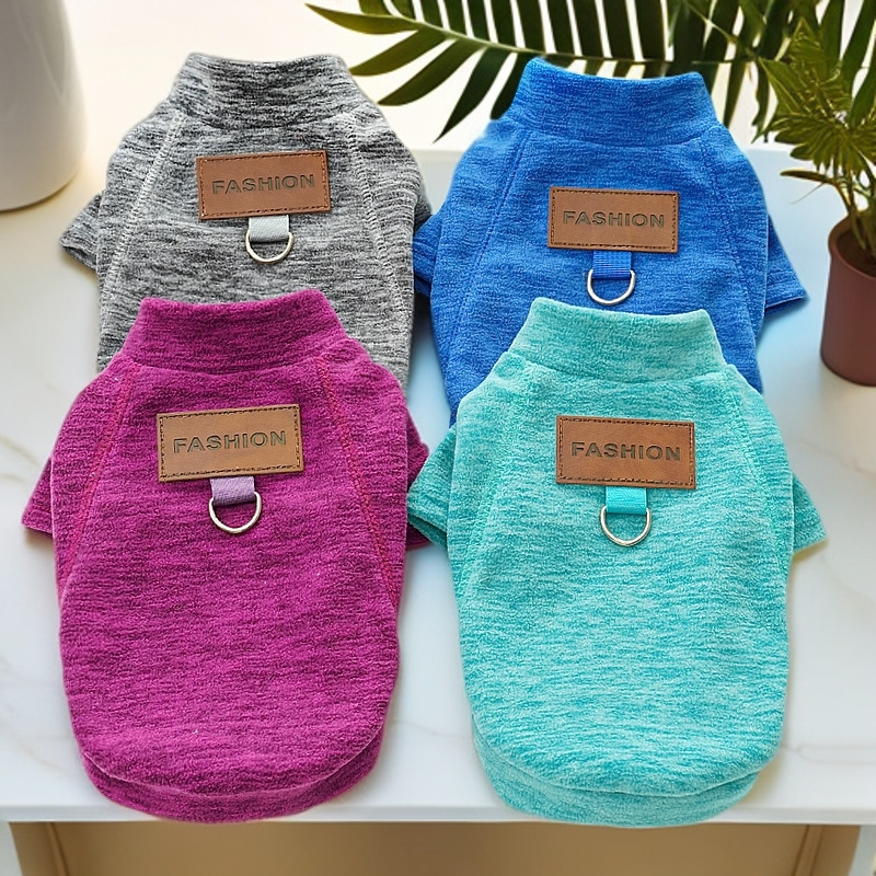 Одежда для домашних животных осенью и зимой, флисовая базовая футболка для собак и кошек, одежда для тедди