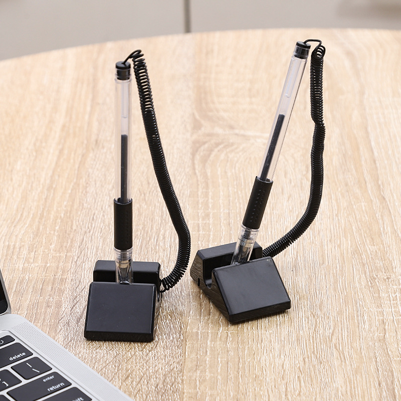 Factory wholesale fixed desktop office pen 0.5mm sticky front desk signature pen bank counter pen with line