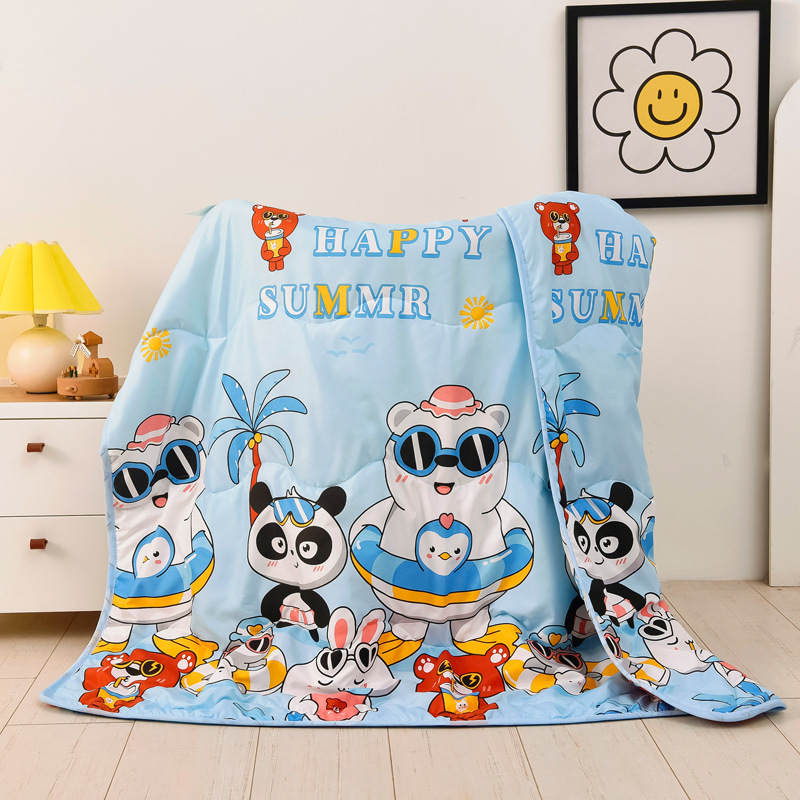 Новое детское летнее одеяло из стирки хлопка с мультяшным рисунком, для кондиционирования воздуха, машинная стирка, для детского сада, для сна, летнее прохладное одеяло, опт