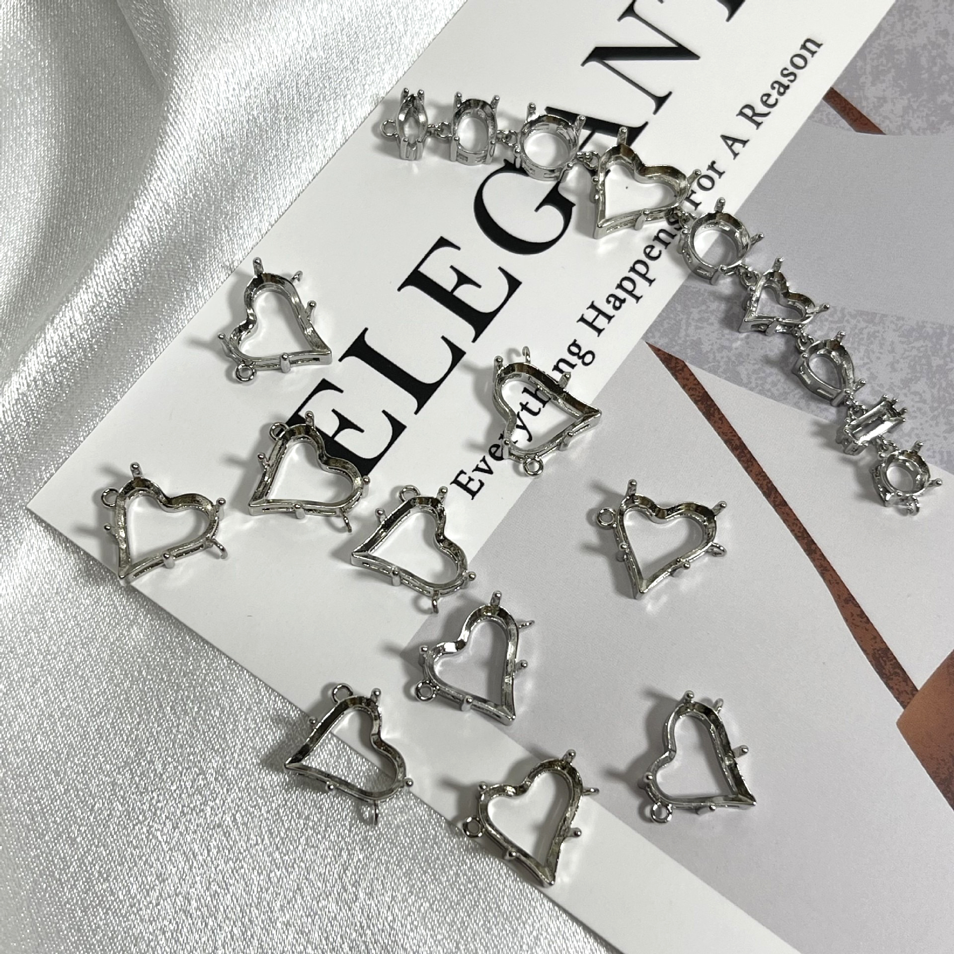 Cross-Border Hot Selling Huazi Same Style Bracelet for Women with Empty Support Gema Material Homemade Huazi Bracelet with Diamond Support Replacement Wholesale