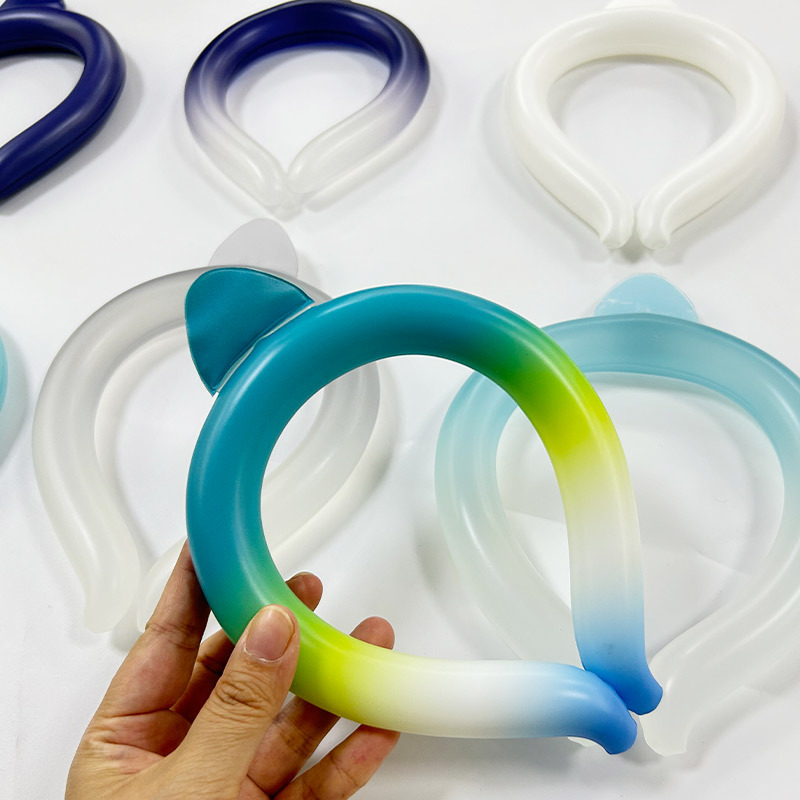 In-Stock Summer Gradient Color Halter Neck Ice Ring Natural Cooling Artifact Summer Cooling Ring Ice Collar