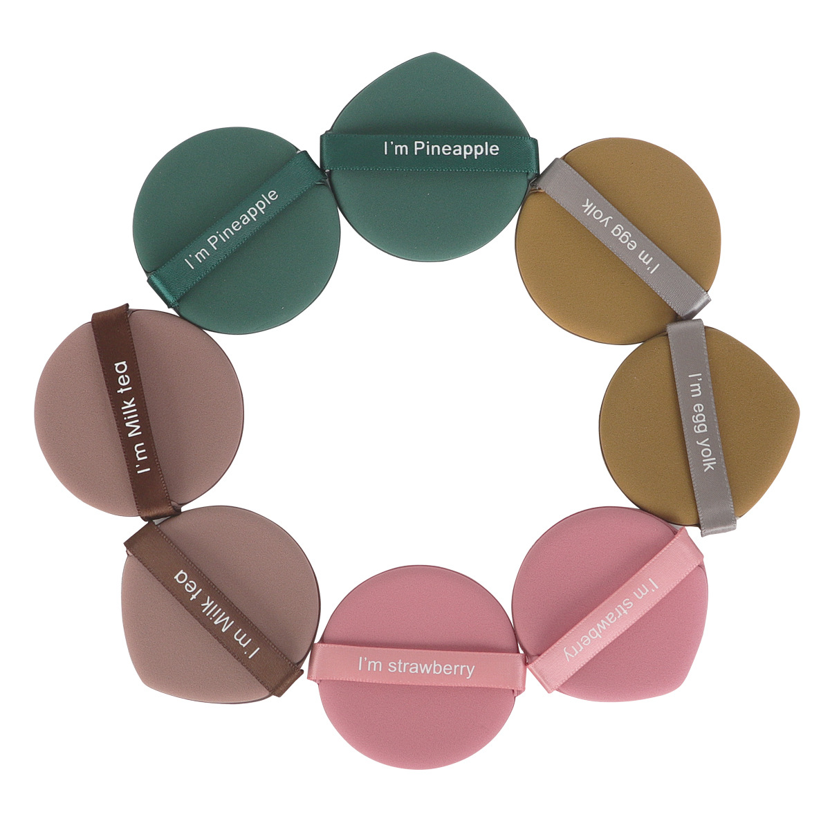 Xuanzi Pineapple Pie Egg Yolk Pie Cushion Puff Non-Powder-Absorbing Milk Tea Pie Strawberry Soft Dual-Use Wet and Dry Beauty Tool