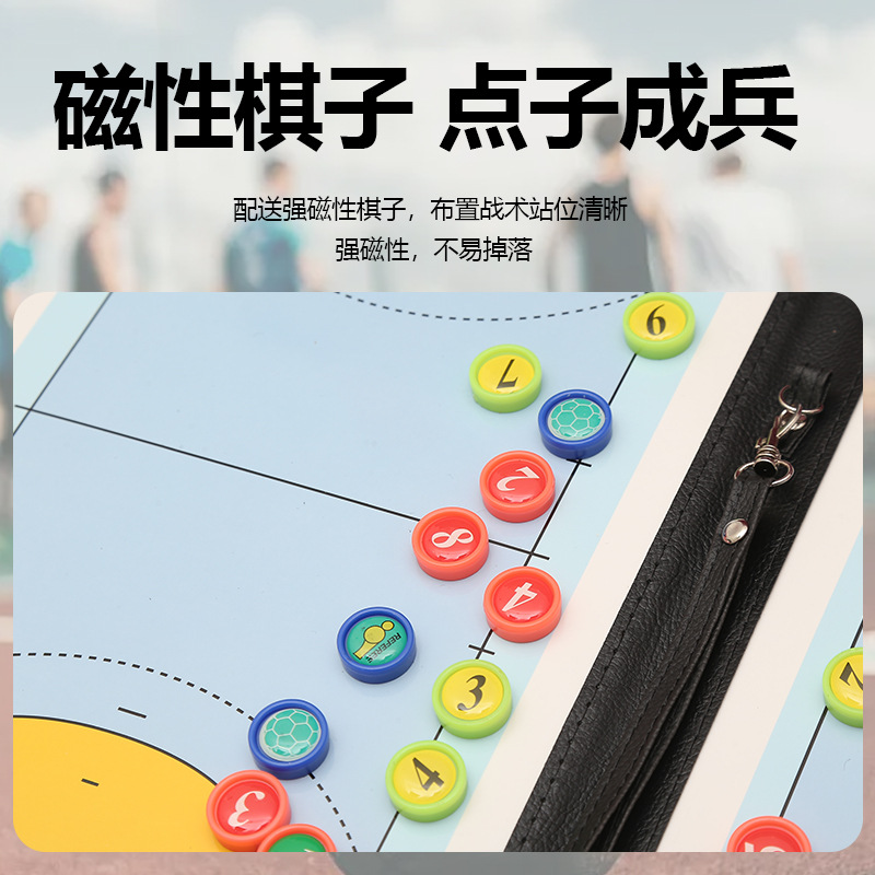Handball Tactical Board Color 2.5 Folding Folding Coach Board Leather Teaching Board Magnetic with Pen with Handle Three Folding
