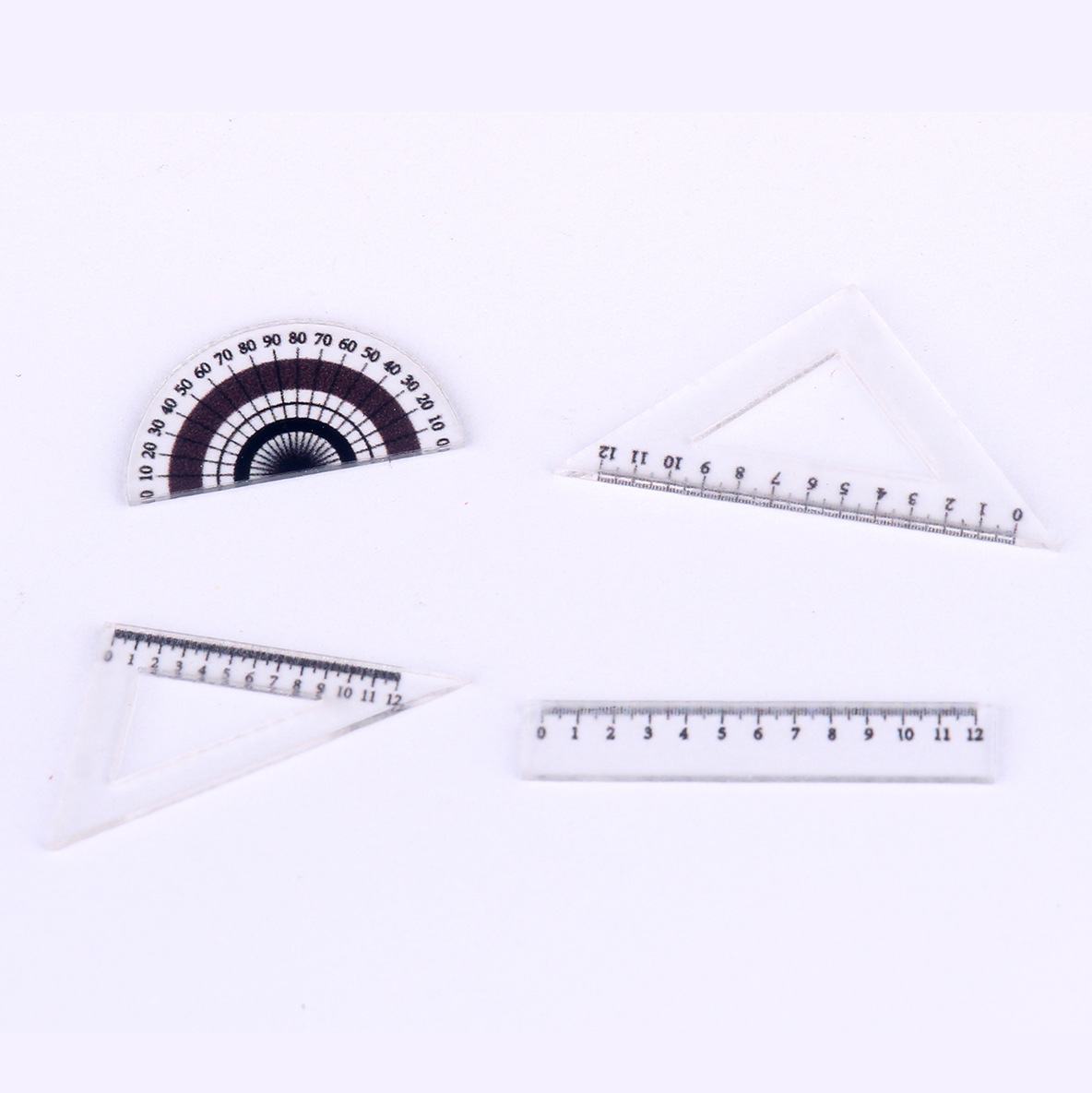 Dollhouse Artificial Mini Ruler Triangle Ruler Miniature Creative School Supplies Doll House Model Accessories